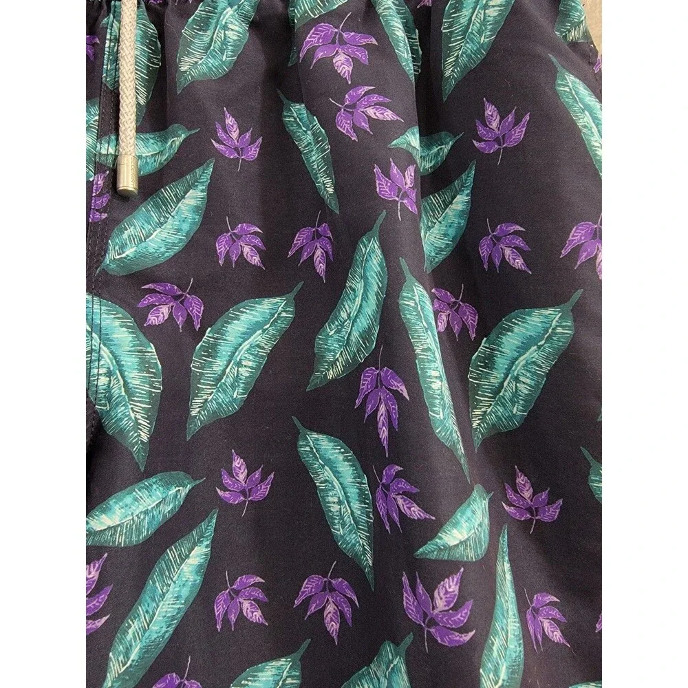 BLUEMINT Men's Large(?) Light Fabric Swim Shorts Blue Feather Print Trunks EUC‎